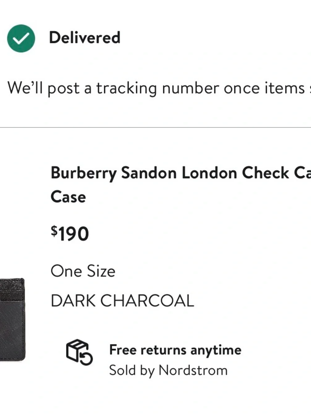Burberry Black Leather Slim Card Case
